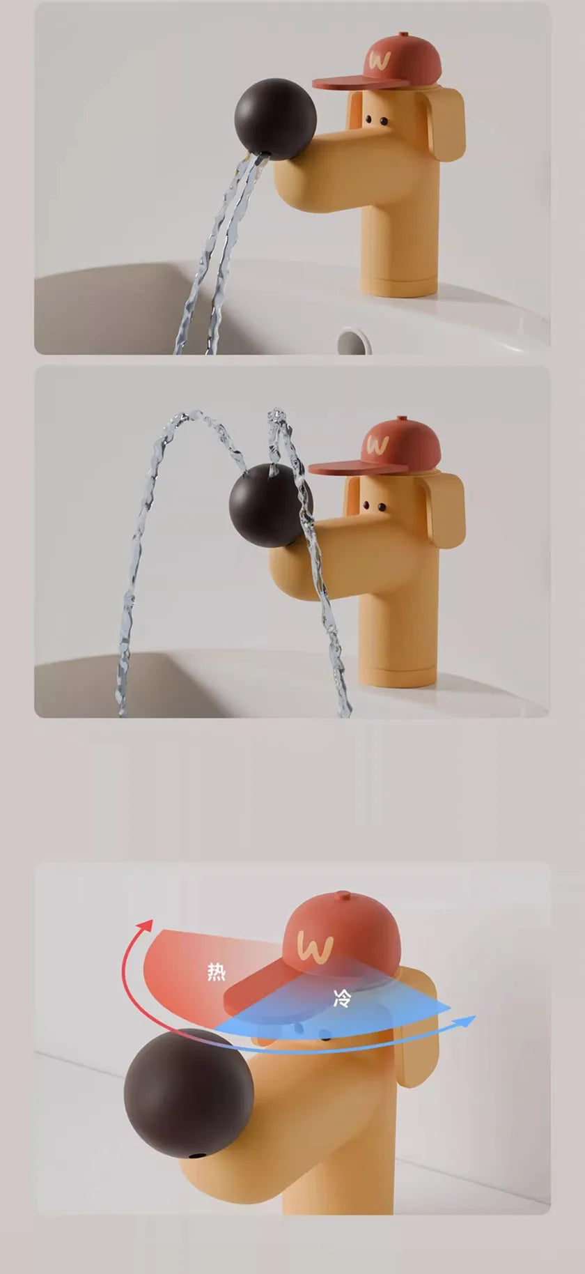 Lovely Dog Basin Faucet Cold Bathroom Lever Brass