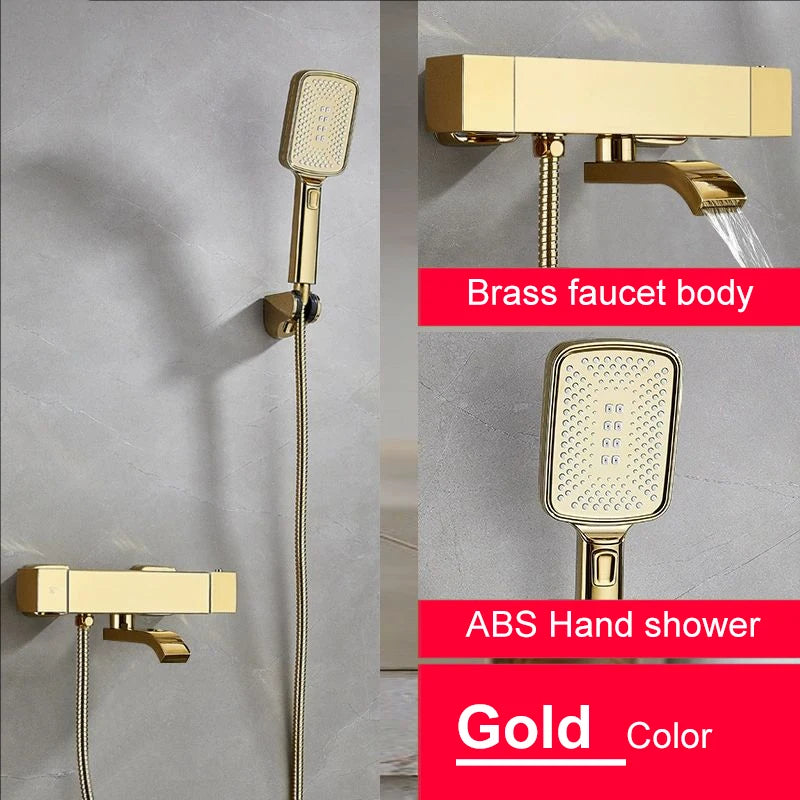 White Thermostatic Bathroom Shower 12 Inch Square Rain