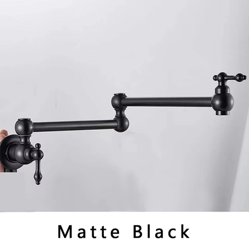 Brushed Gold Faucet Wall Mount Bathroom Basin Faucet