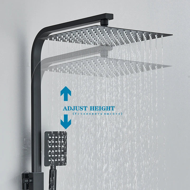Wanmivezlo Black/Chrome Brass Shower Faucet Bathroom Shower Mixer