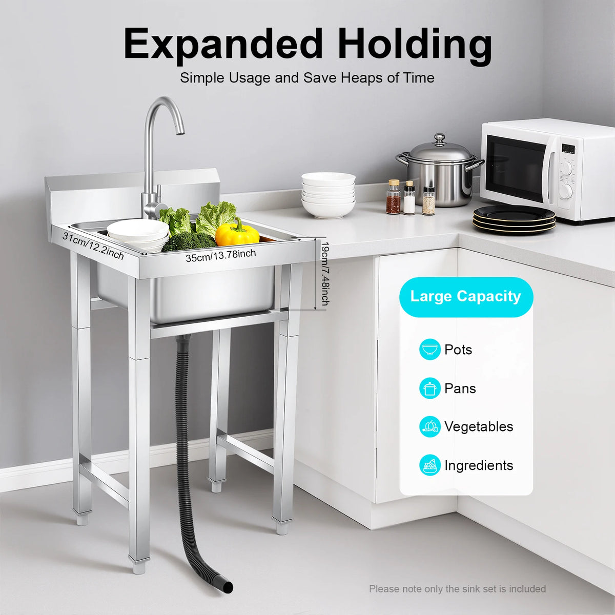 201 Stainless Steel Commercial Sink Floorstanding Commercial Sink