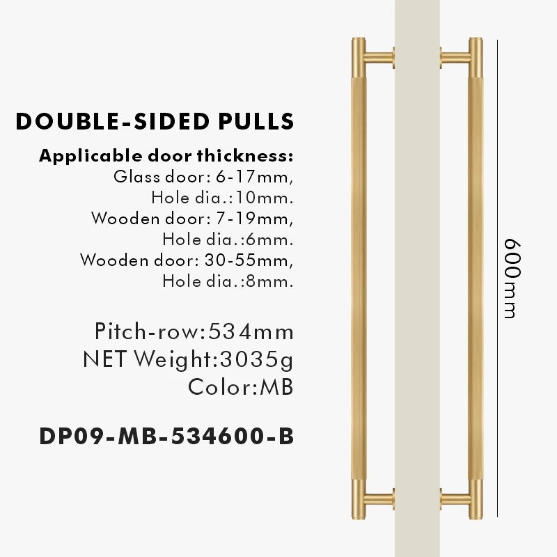 Nurlin Brass Door Double Sided Linear Striped Pull