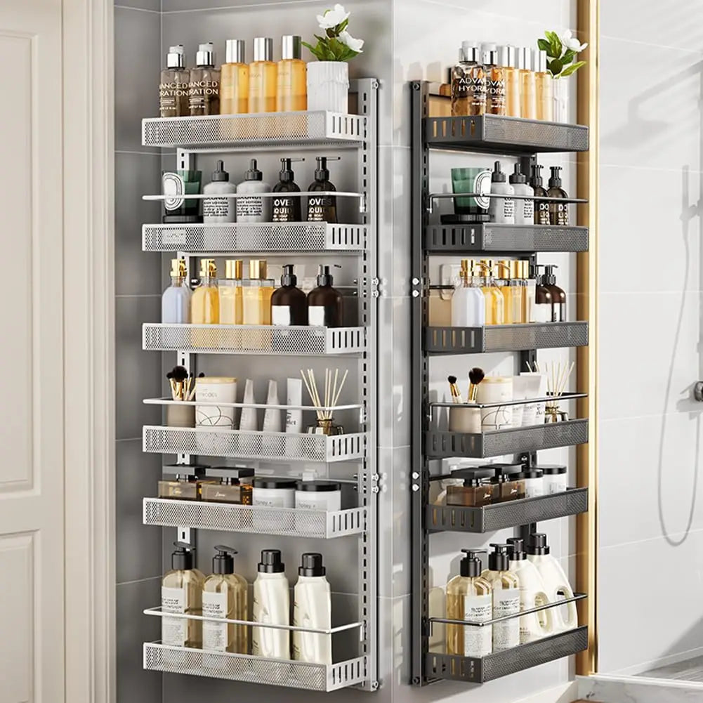 6-Tier Over Door Pantry Organizer Adjustable Metal Hanging