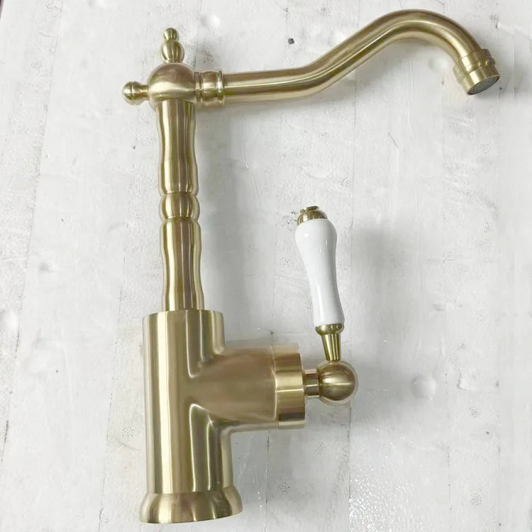French Vintage Faucet Brass European Classical Silver Faucet
