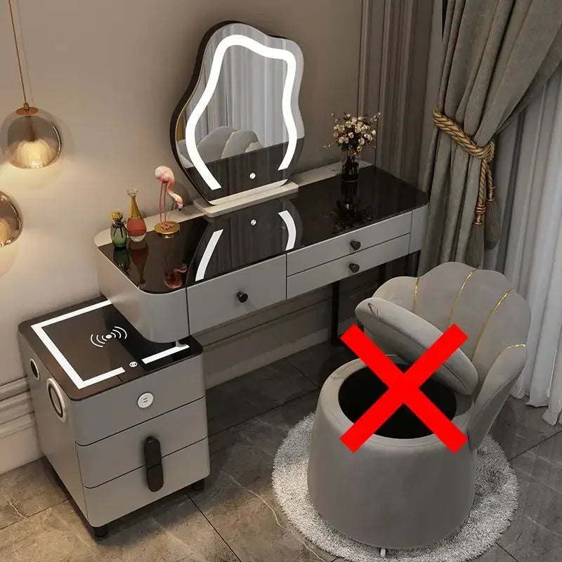 Nordic Glass Luxury Dressing Table Smart Wireless Charging