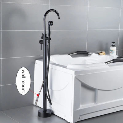 Kemaidi Antique Brass Bathtub Shower Faucet Floor Standing