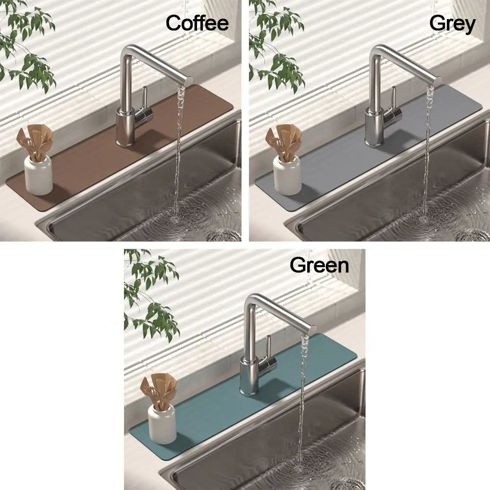 Solid Color Sink Faucet Mat Diatomite Absorbent Faucet