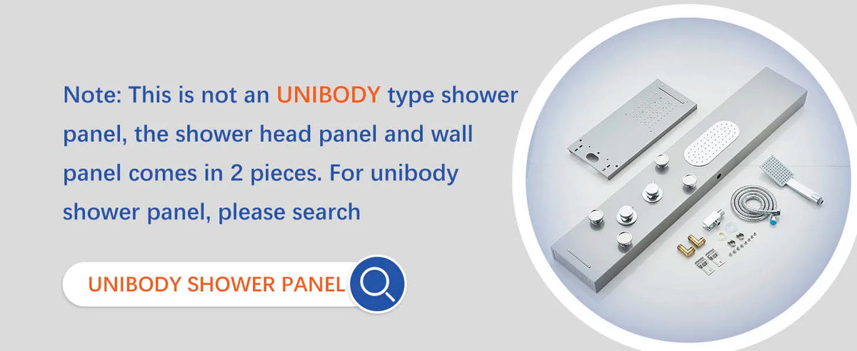Rain Waterfall Shower Panel Faucet Body Massage Jets