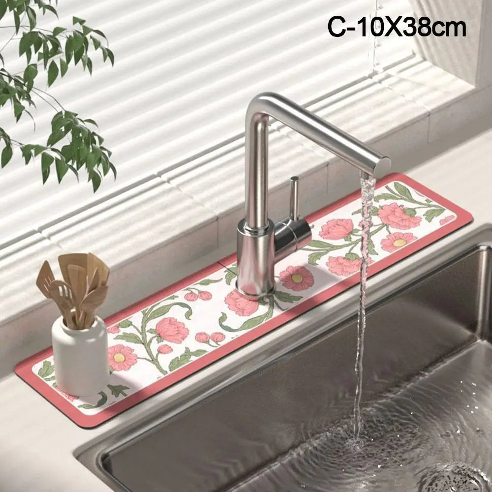 Fashion Sink Faucet Mat Bathroom Countertop Protector Pad