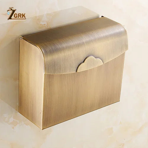 Zgrk Antique Bathroom Carved Brass Hardware Wall Mounted