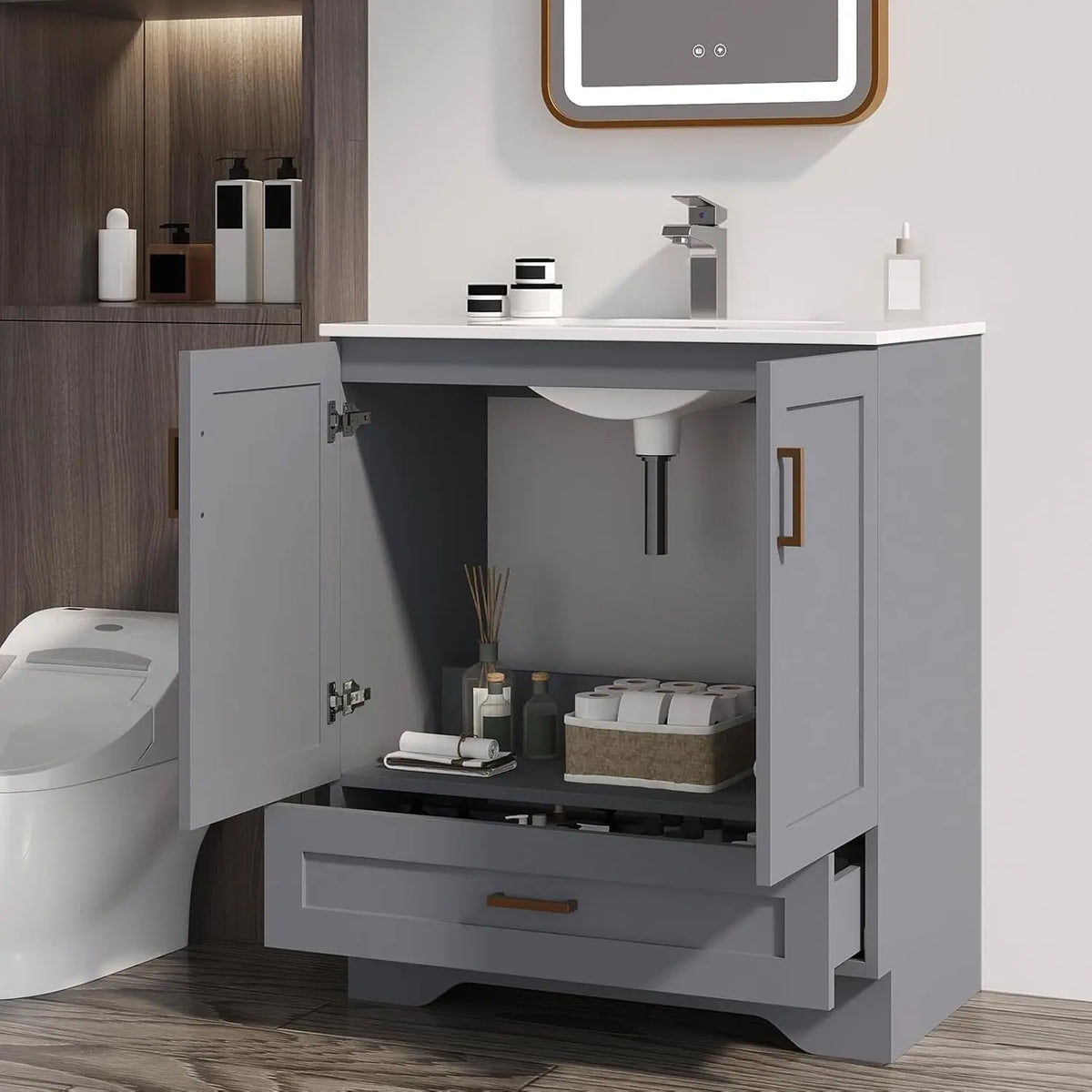 30 Inch Bathroom Vanity Sink Modern Grey Vanity