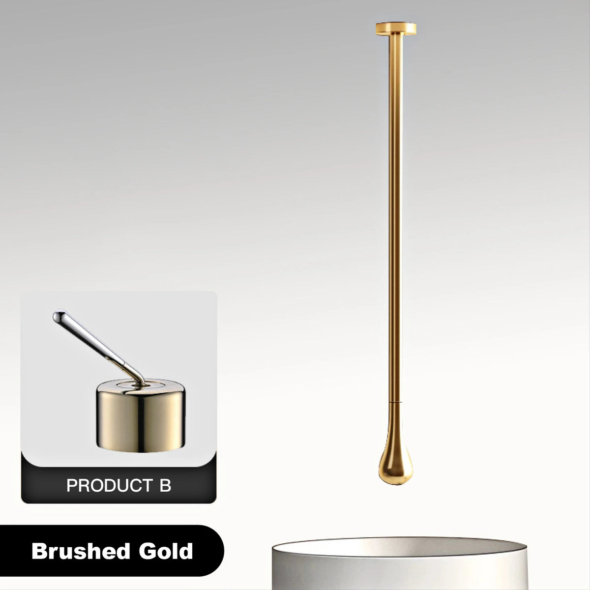 Luxury Matte Black Brass Ceiling Style Water Outlet