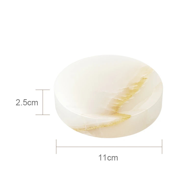 White Onyx Natural Marble Bathroom Elegant Soap Dispenser