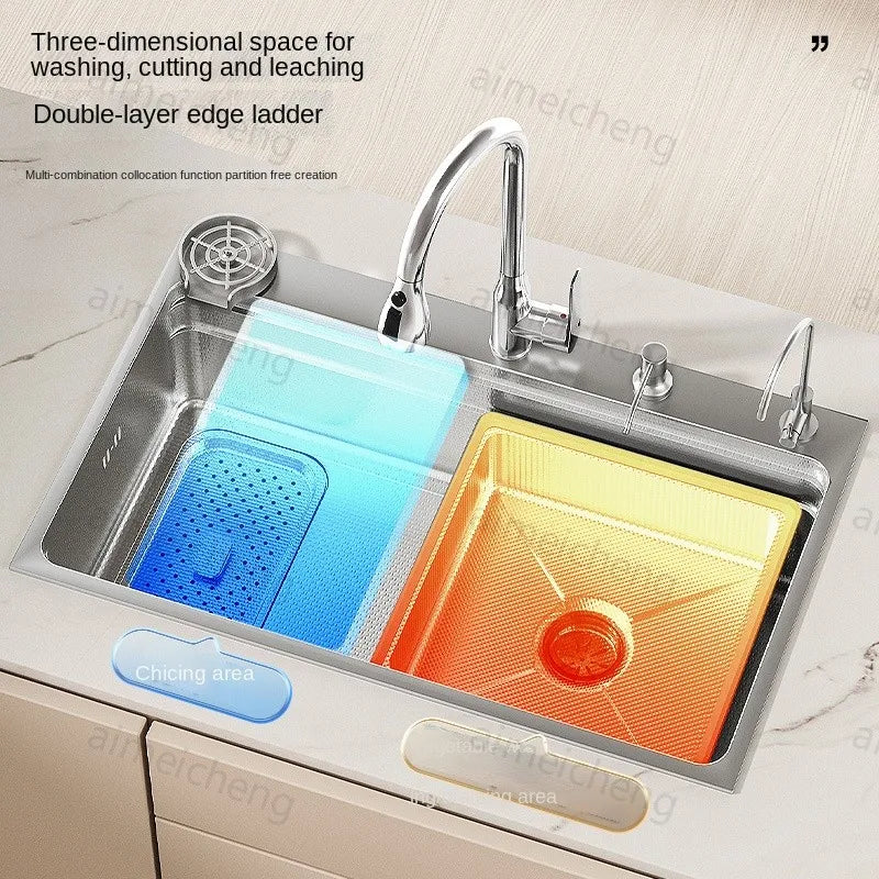 304 Stainless Steel Sink Silver Large Slot Wash