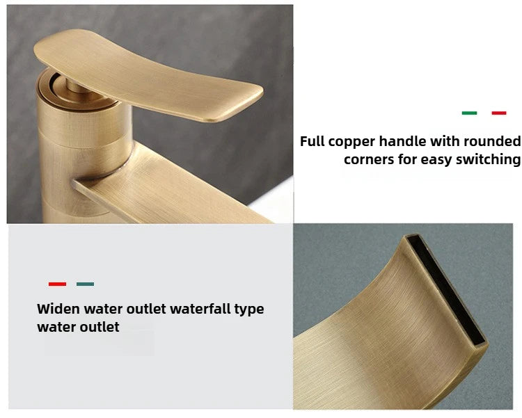 Bathroom Faucets Stainless Steel 304 Brushed Gold Basin