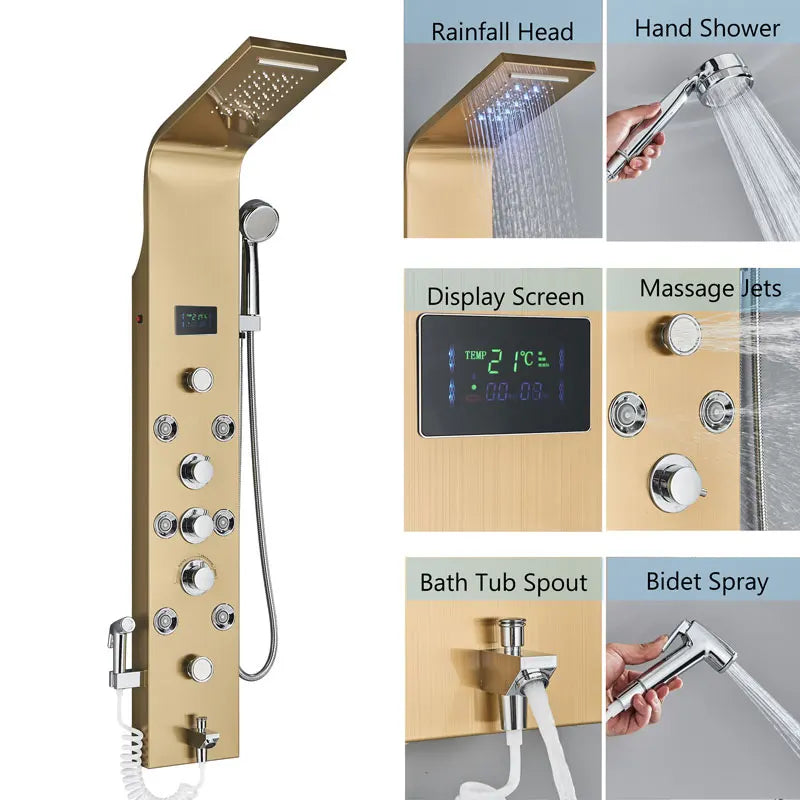 Led Bath Shower Faucet Digital Display Bath Shower