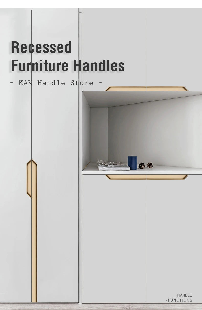 Kak Recessed Cabinet Handles Black Hidden Sliding Door
