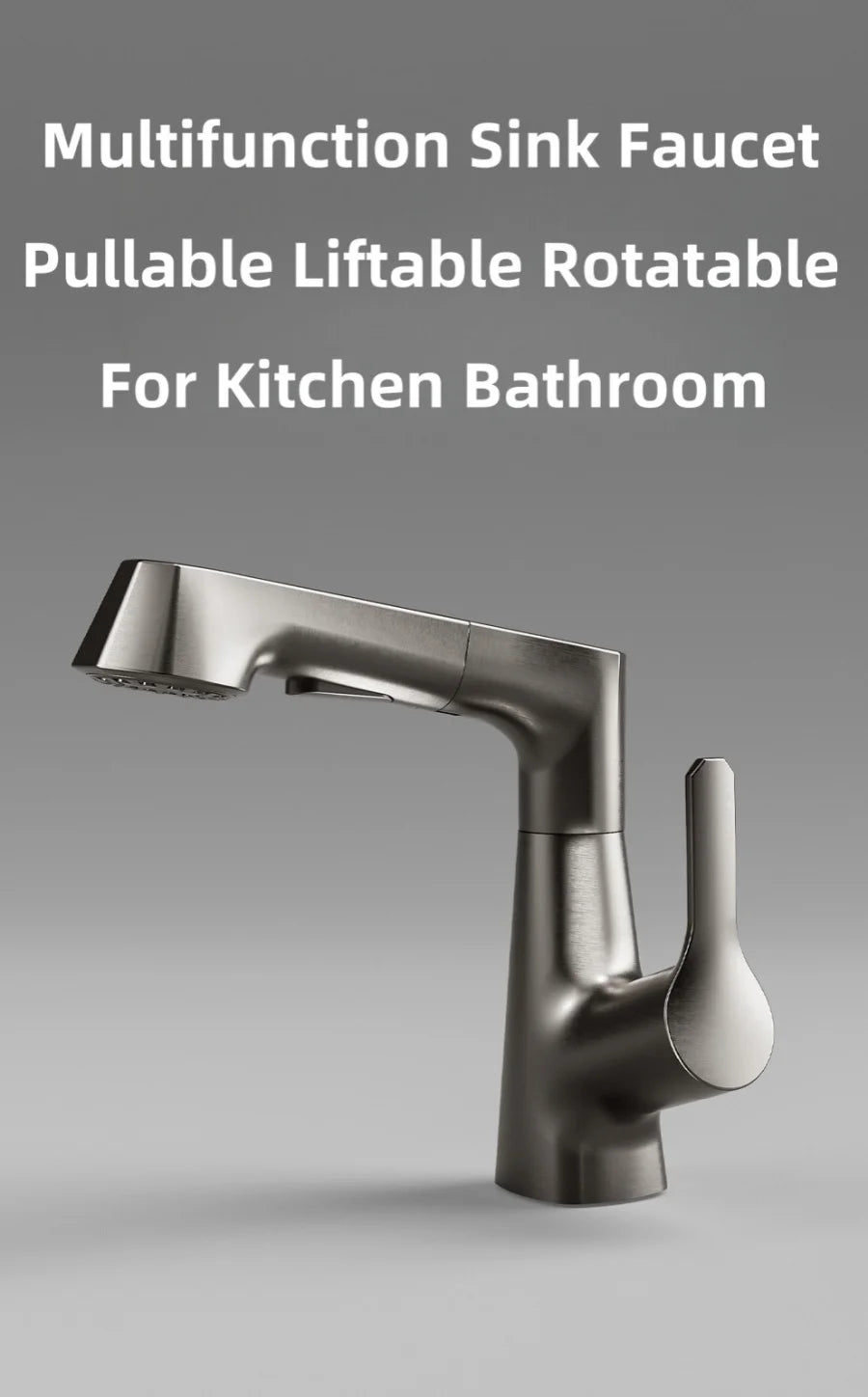 Bathroom Sink Faucet Pull Out Sprayer Handle Hole