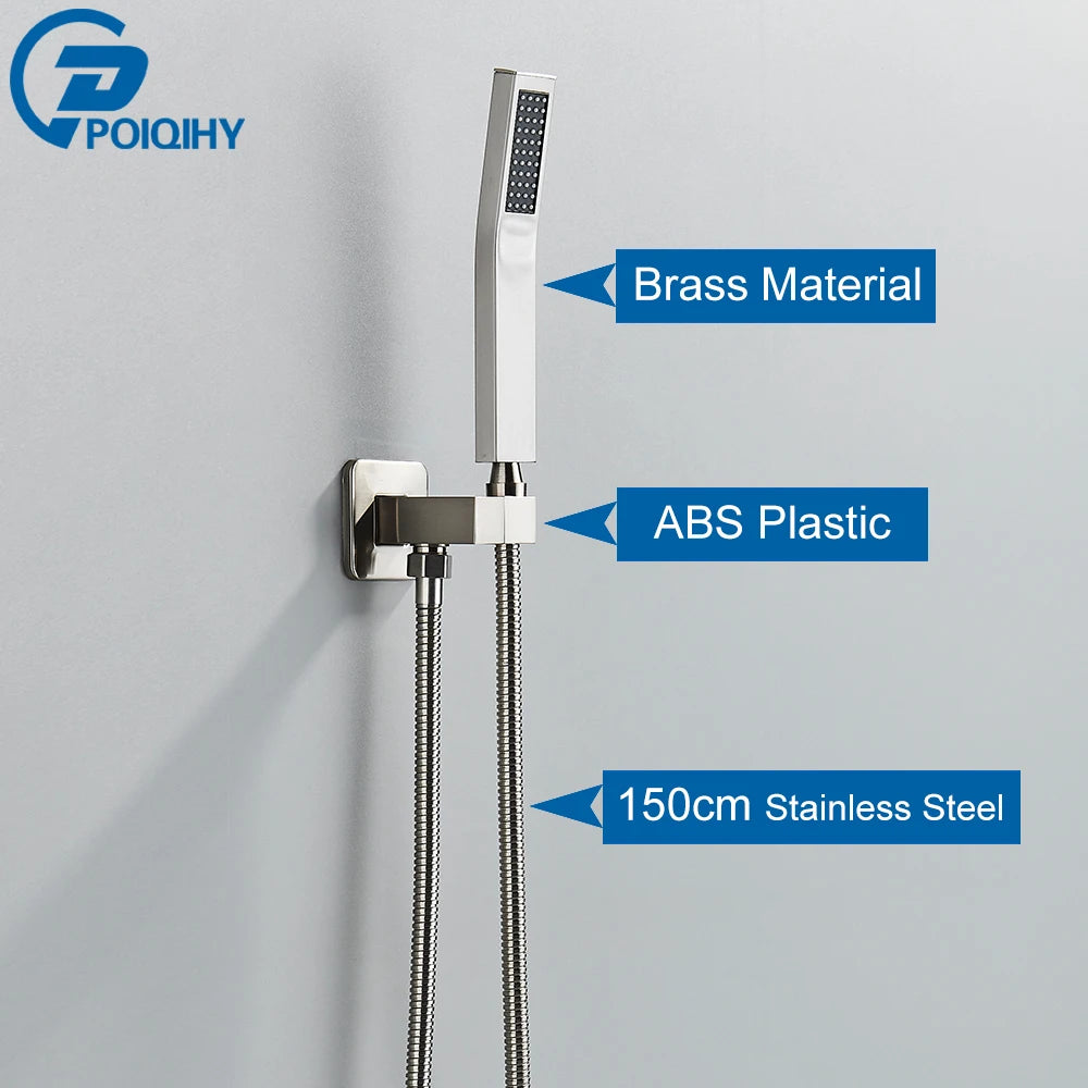 Poiqihy Golden Handshower Head 150cm Stainless Steel Shower