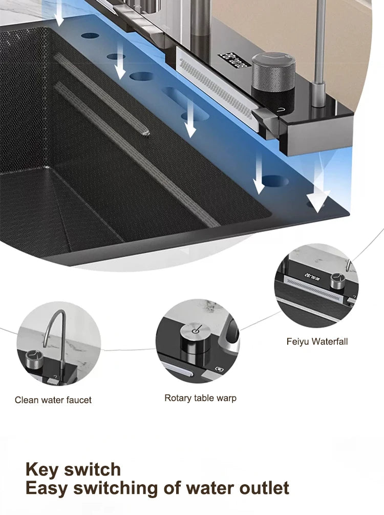 Sinks Stainless Steel Waterfall Sink Includes 120 50