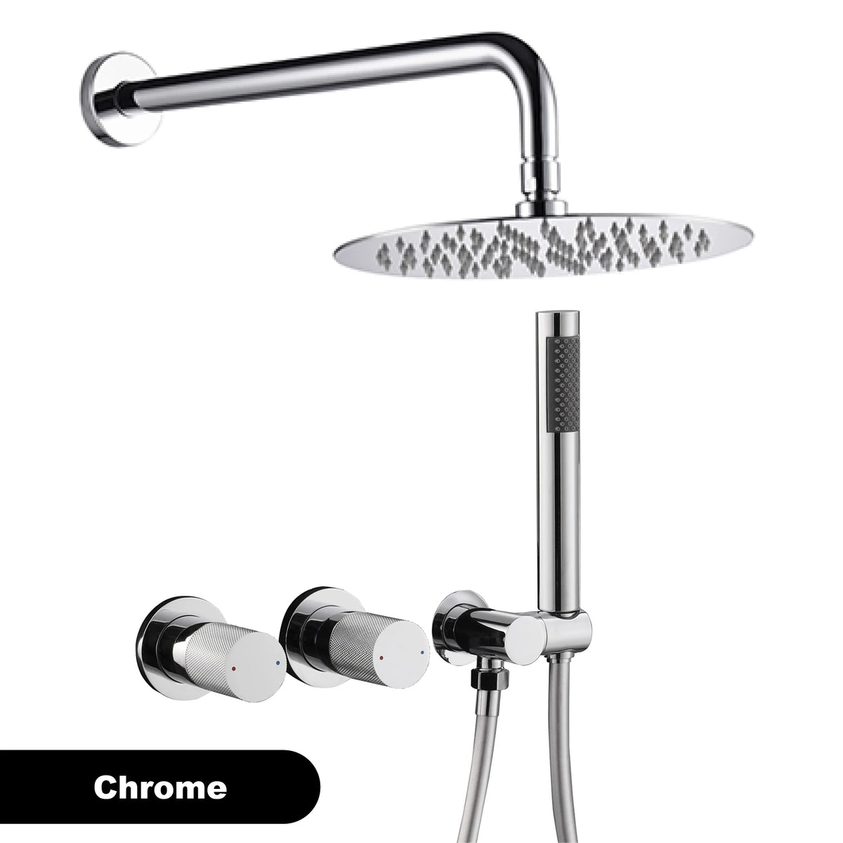 Luxury Gun Gray Brass Wall Mounted Shower System