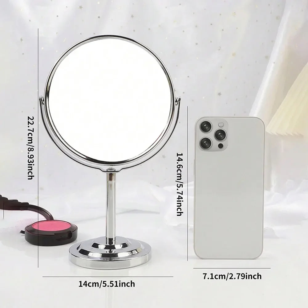 3/4/5 Inch Double-Sided Makeup Mirror 2x Magnification Clear