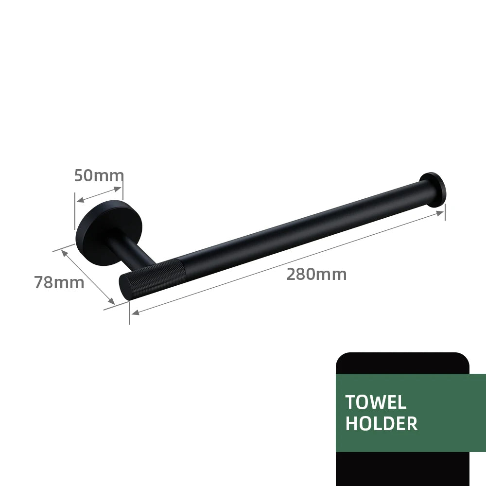 Black Bathroom Brass Knurled Kit Paper Holder Towel