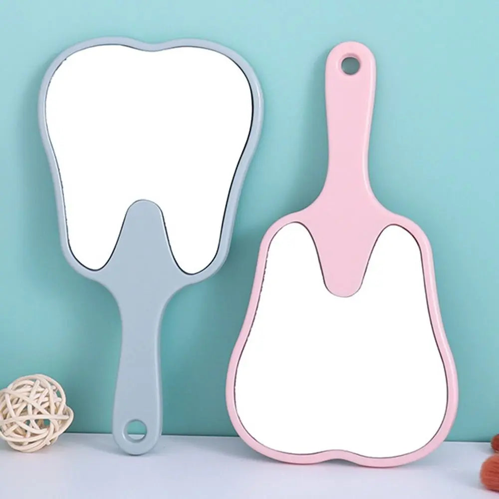 Pvc Hand Mirror Handle Cute Tooth Shape Mirrors
