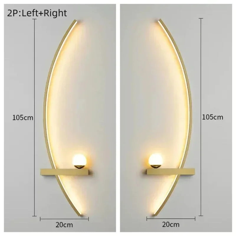 Modern Led Simple Art Bedroom Bedside Wall Lamp
