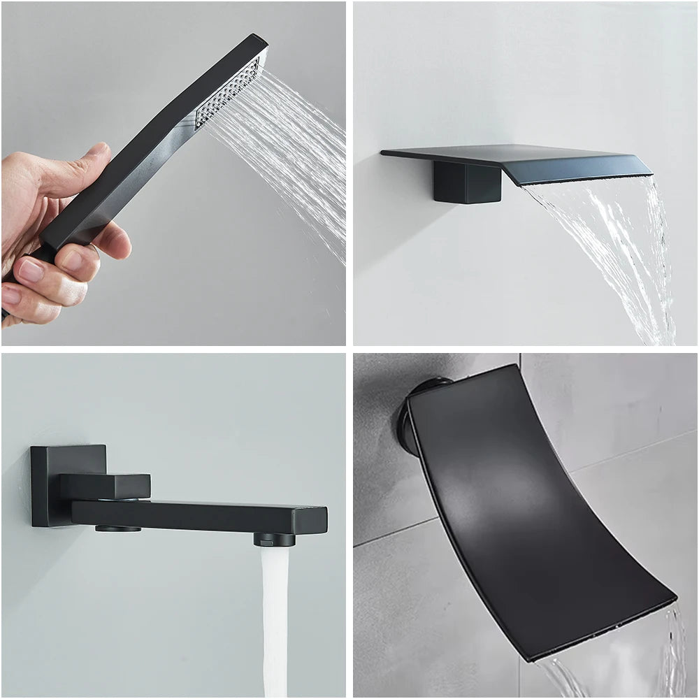 Luxury Thermostatic Shower Systems Big Rainfall Shower Concealed