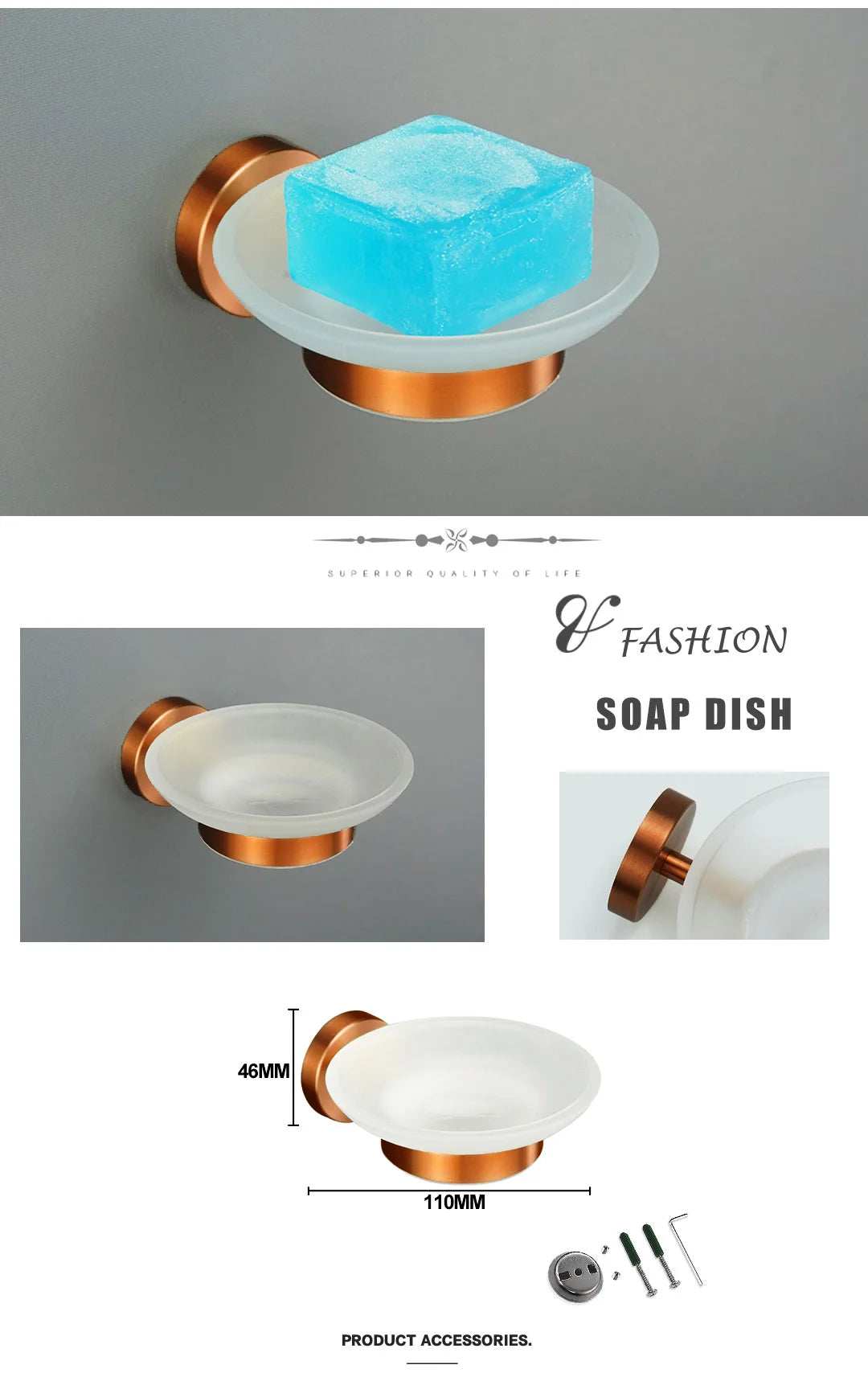 Brushed Rose Gold 304 Stainless Steel Bathroom Pendant