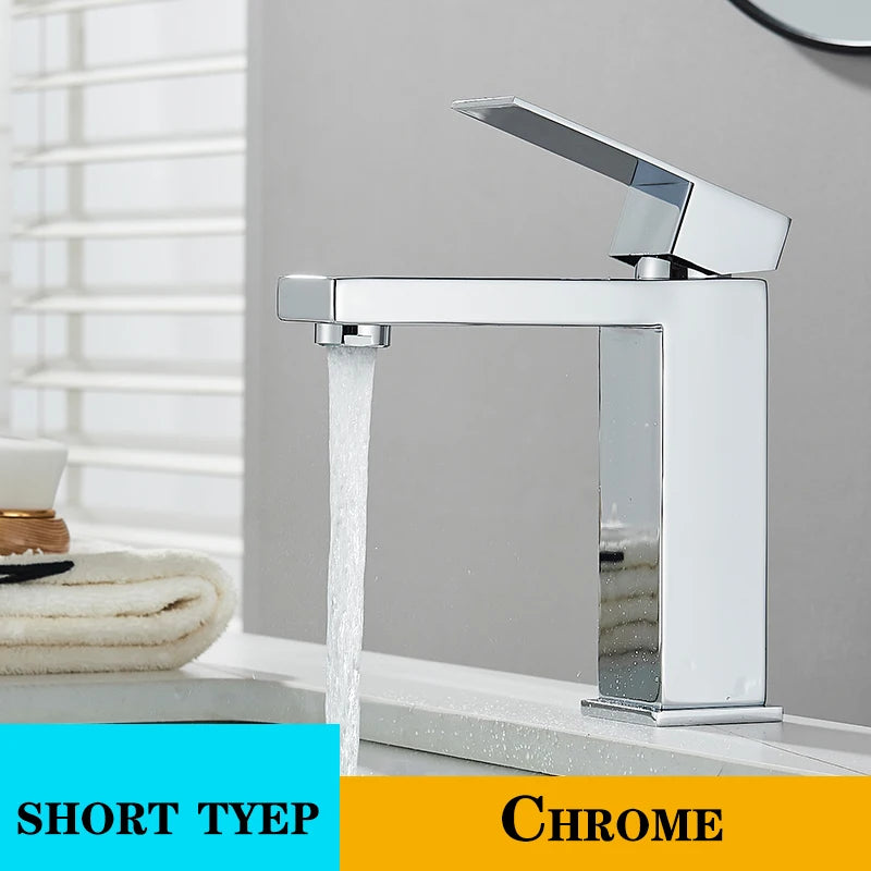 Grey Bathroom Faucet Cold Water Sink Mixer Tap