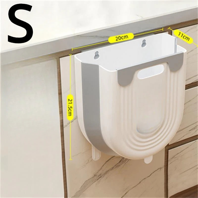S/L Folding Hanging Trash Can Bathroom Cabinet Wall