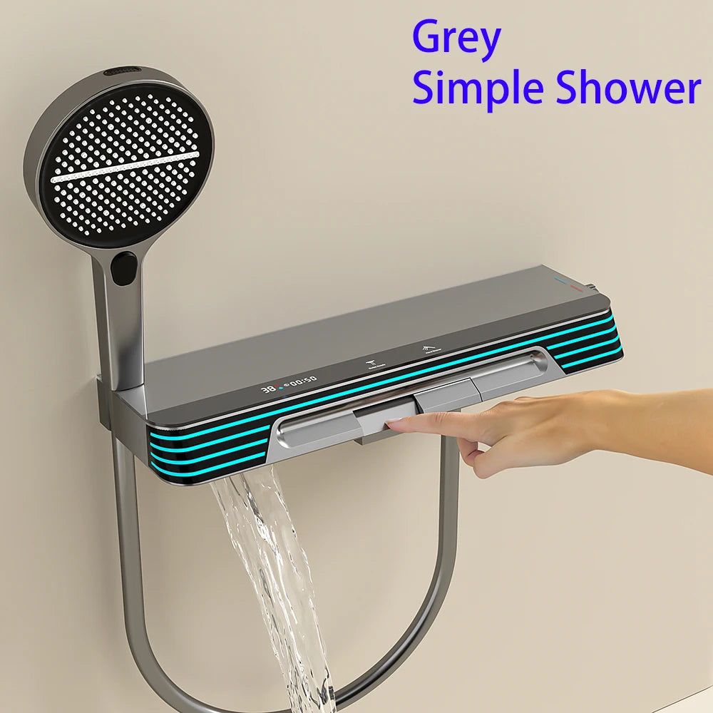 White Spa Waist Spray Digital Bathroom Shower Ambient