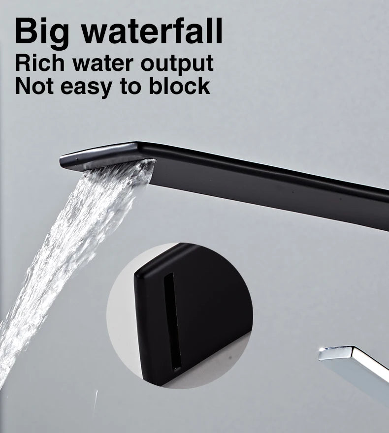 Becola Retail Deck Mount Waterfall Bathroom Basin Faucet