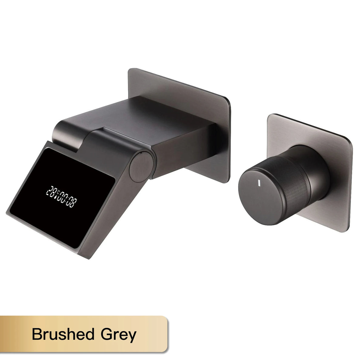 Intelligent Black Brass Bathroom Faucet Led Digital Display