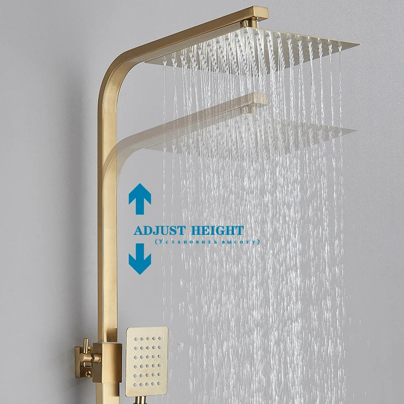 4-Function Wall Mounted Shower Faucet Rainwater Bathtub Shower