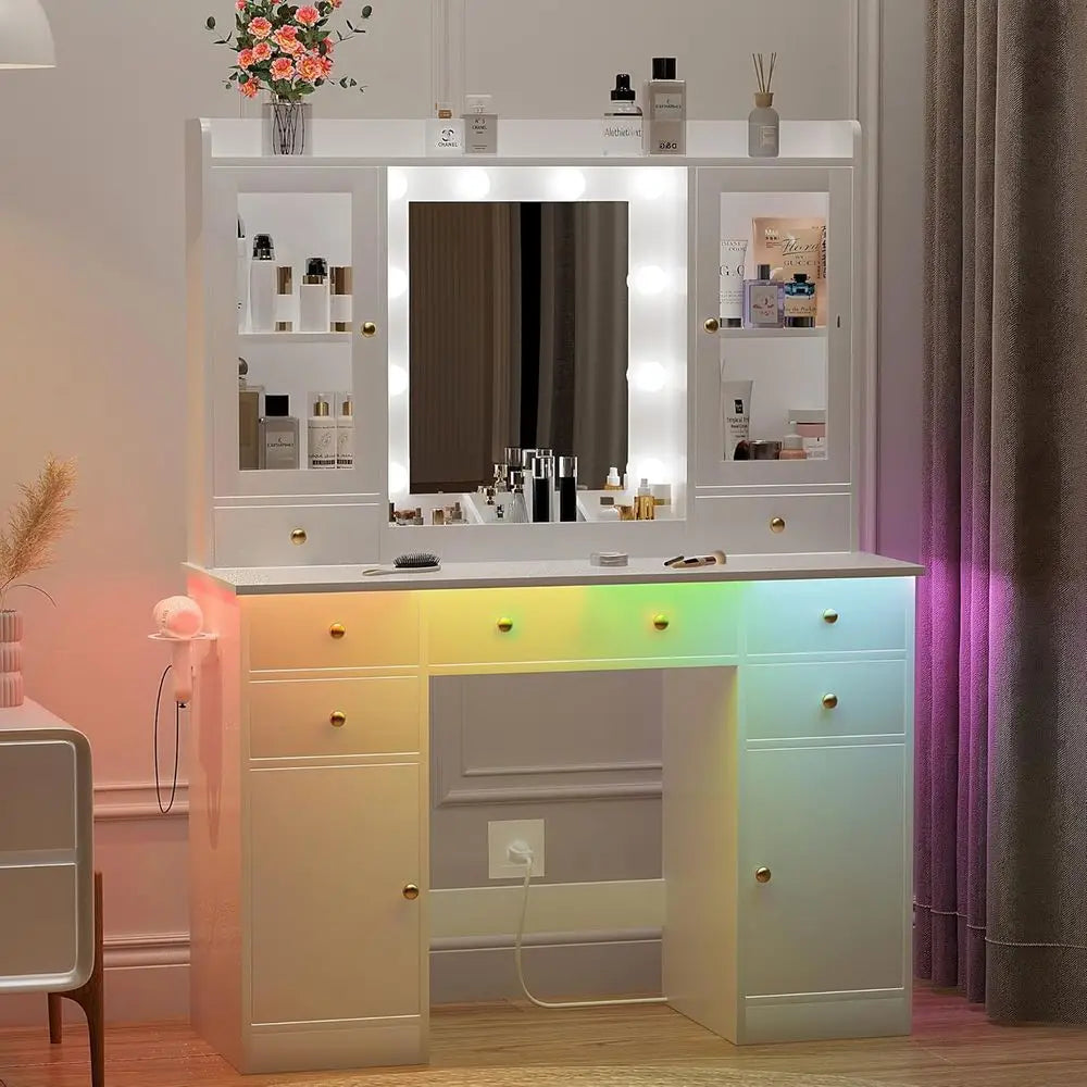 Vanity Table Adjustable Color Lighting Suitable Women Bedrooms