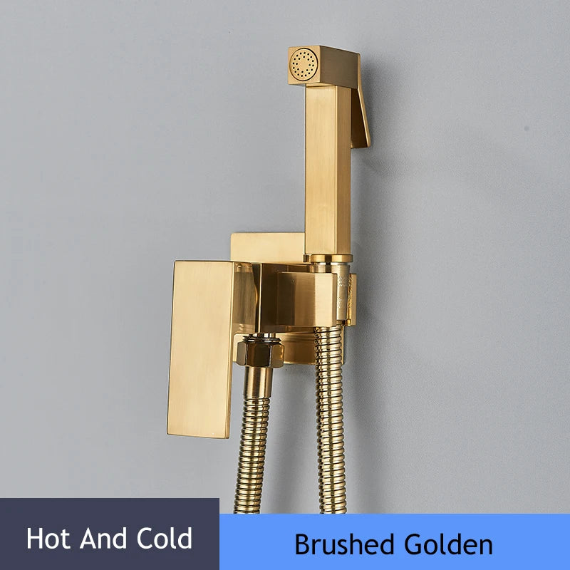 Matte Black Hygienic Showers Mixer Faucet Cold Water