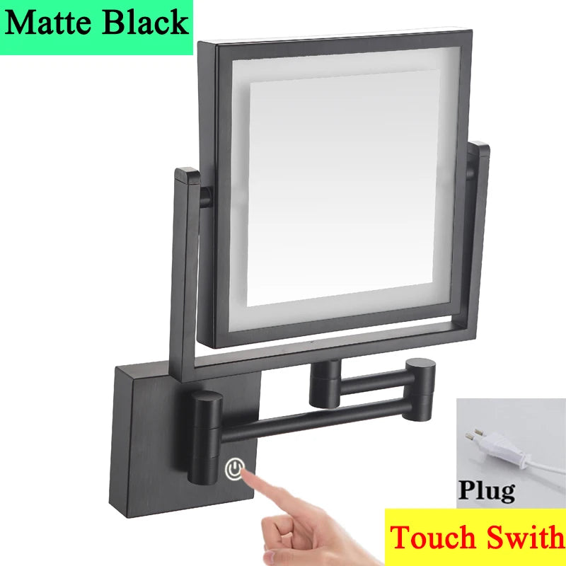 Magnifying Bathroom Mirror Hunnise Quality Brass Gold Hotel