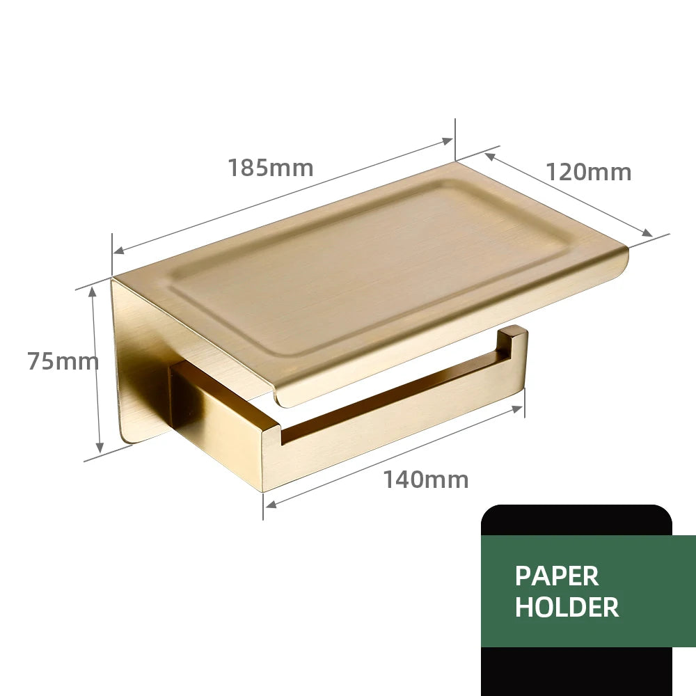 Matte Gold Towel Rack 304 Stainless Steel Towel