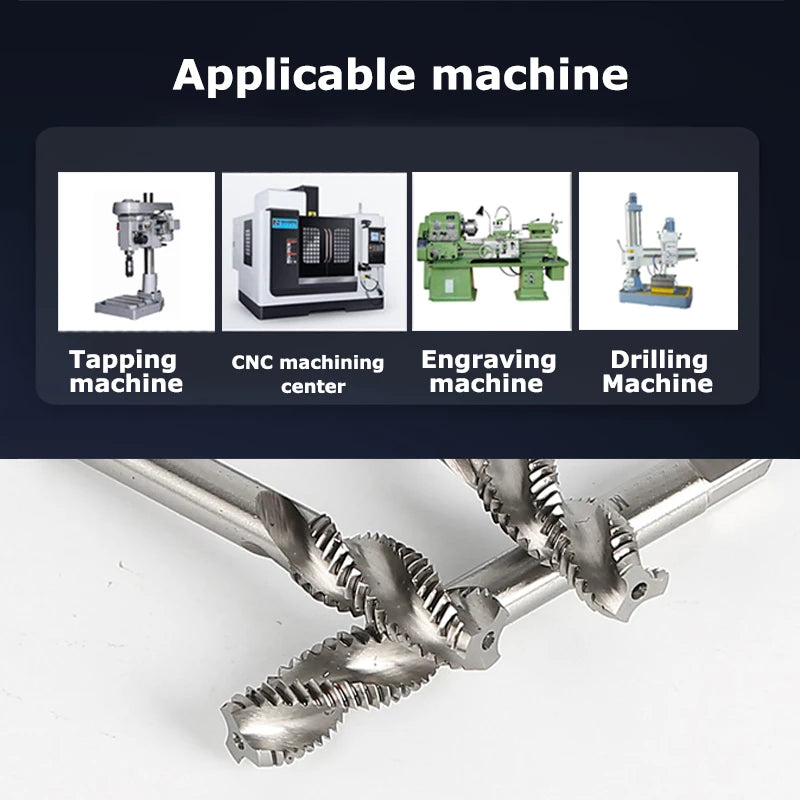 Metric Hss Spiral Flute Tap Machine Thread Screw
