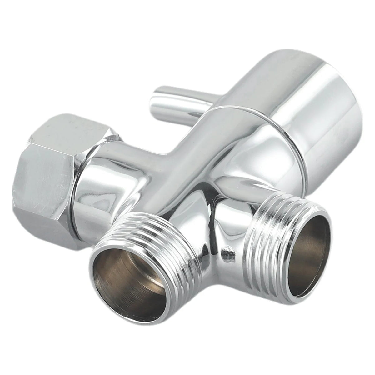 Way Brass Diverter Valve T-Adapter Converter Chrome Shower