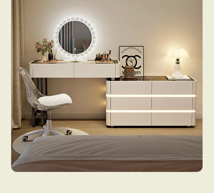 Modern Dressing Table Vanity Desk Wireless Charge Station