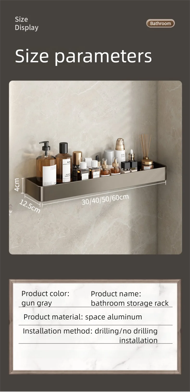 Bathroom Shower Shelf Shower Caddy Wall Floating Shelf