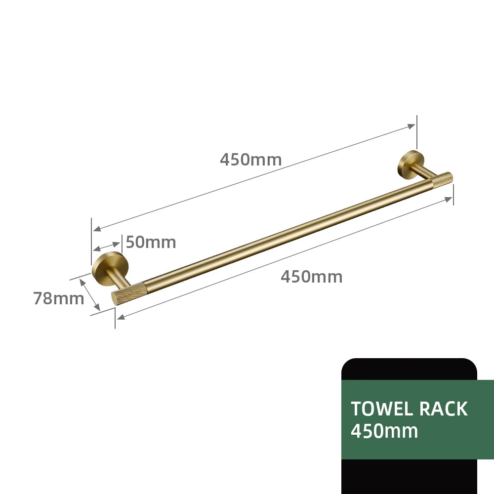 Gold Bathroom Towel Bar Bath Robe Hook Brass