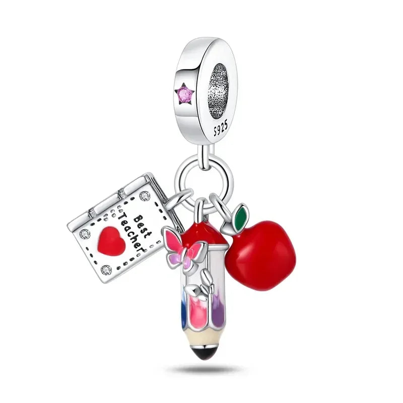 925 Sterling Silver Red Medicine Cabinet Pendant Charms