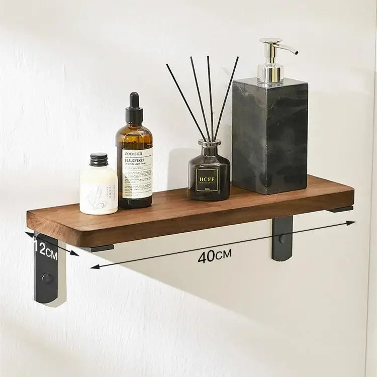 Walnut Wood Black Bathroom Hardware Bathroom Towel Rack