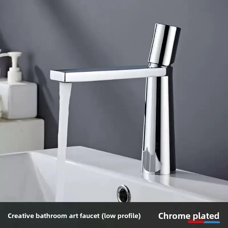 Elegant Black Handle Bathroom Faucet - Stainless Steel