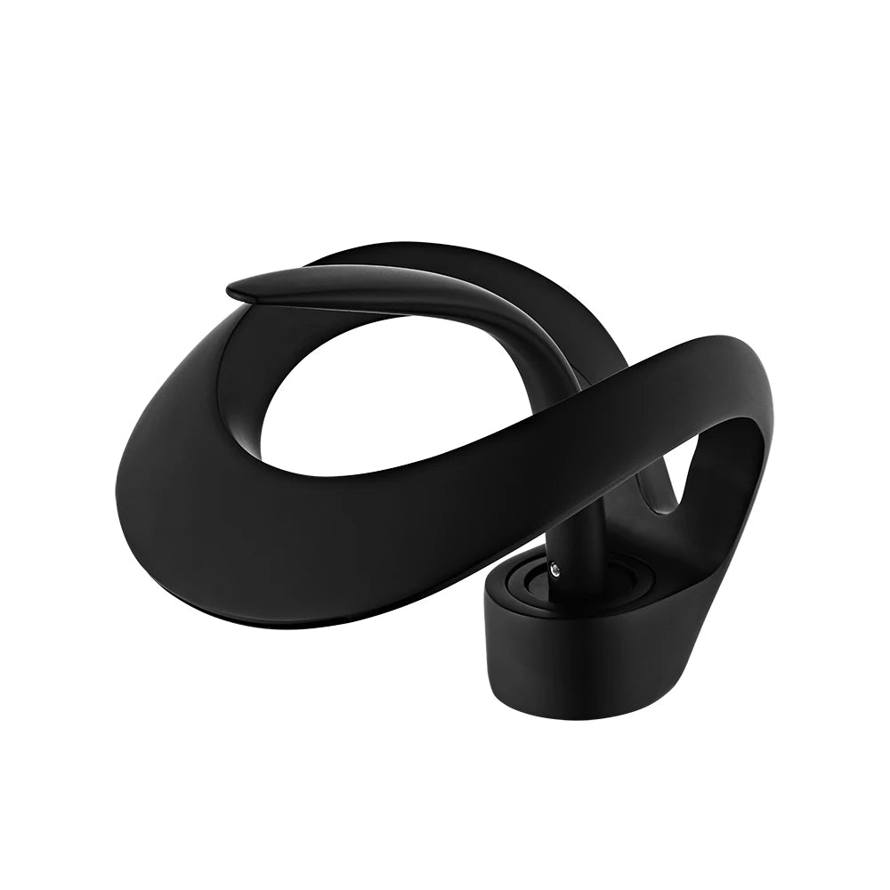 Black Bathroom Basin Taps Handle Waterfall Faucet Solid